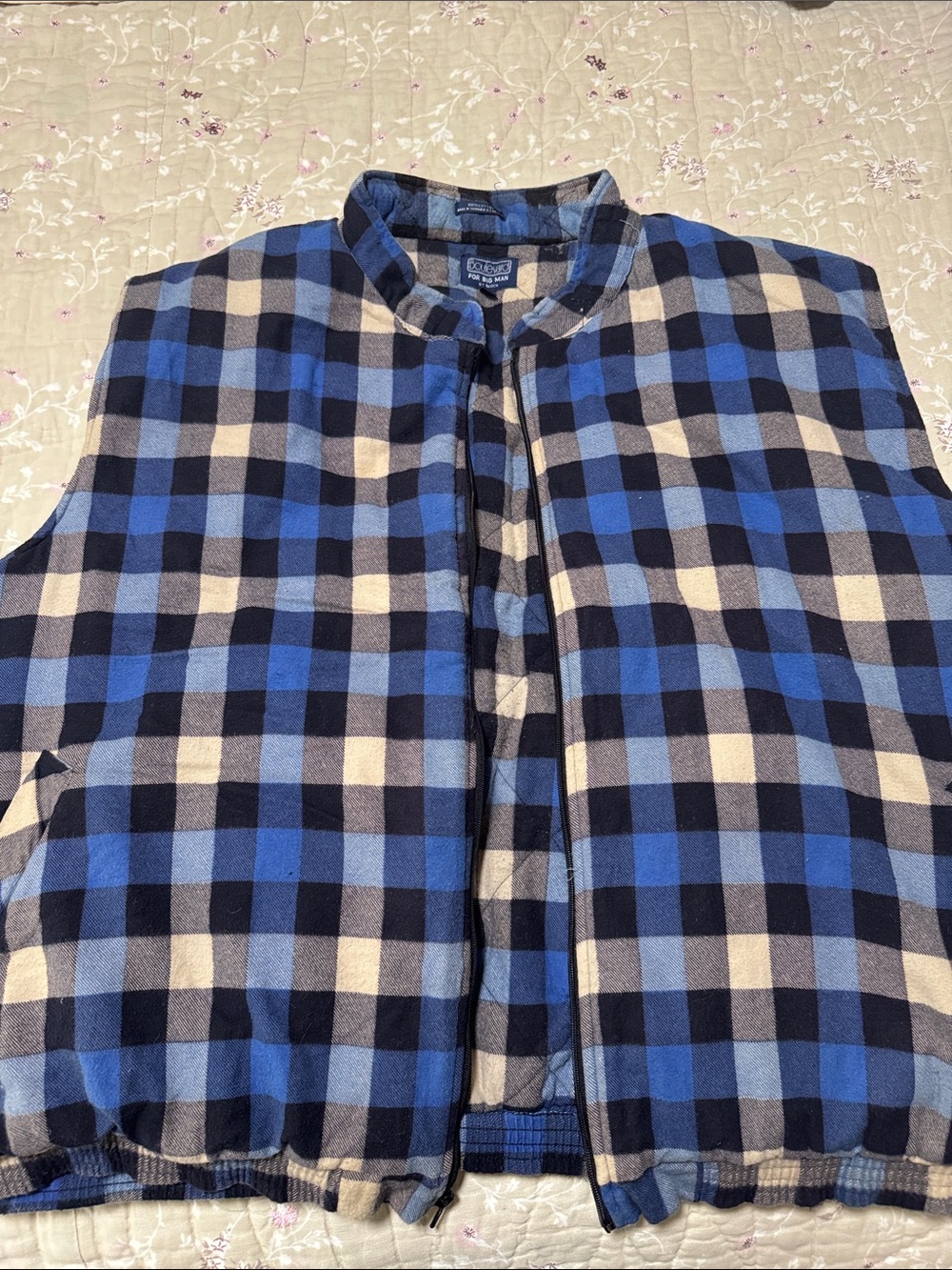 Boulevard Blue Plaid  Vest - Sleeveless Layering